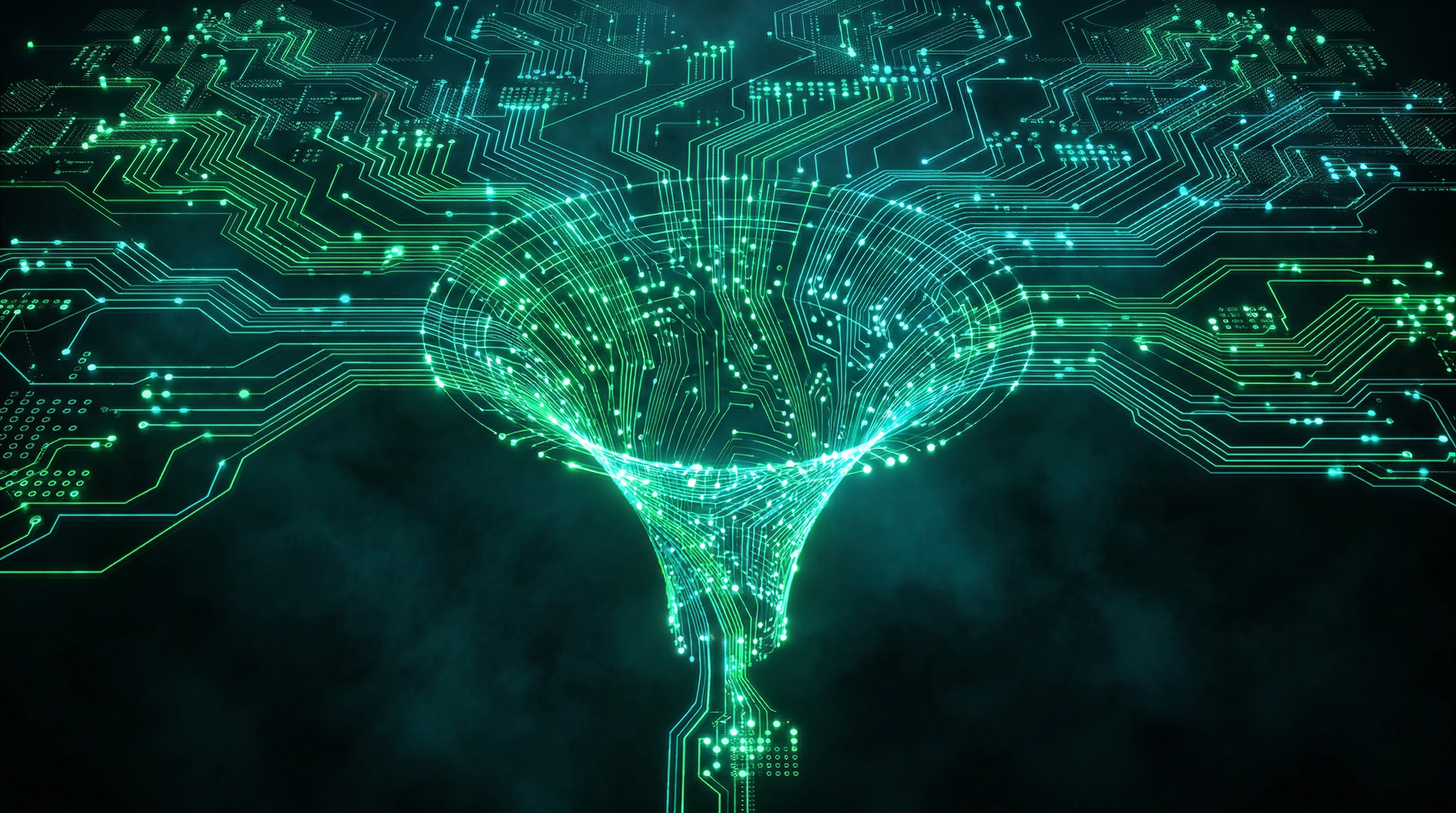 Automated funnel systems visualization with glowing pathways